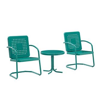 Crosley Bates 3 pc Outdoor Metal Armchair & Table Set