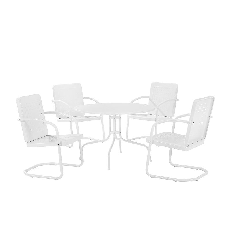 Crosley Bates 5-Piece Outdoor Metal Dining Set, White