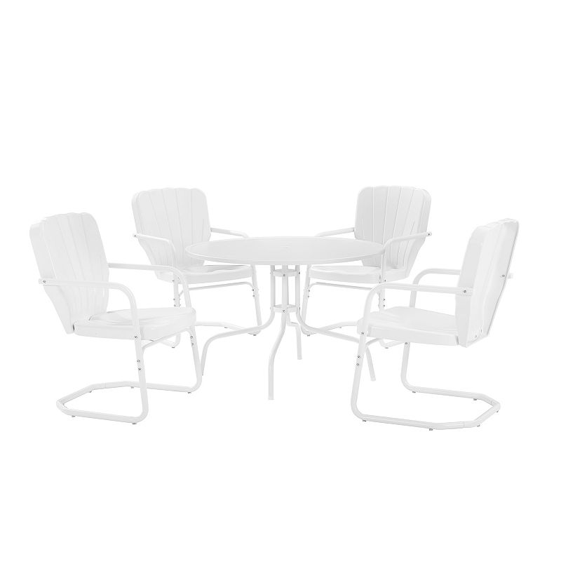 Crosley Ridgeland 5-Piece Outdoor Metal Dining Set, White