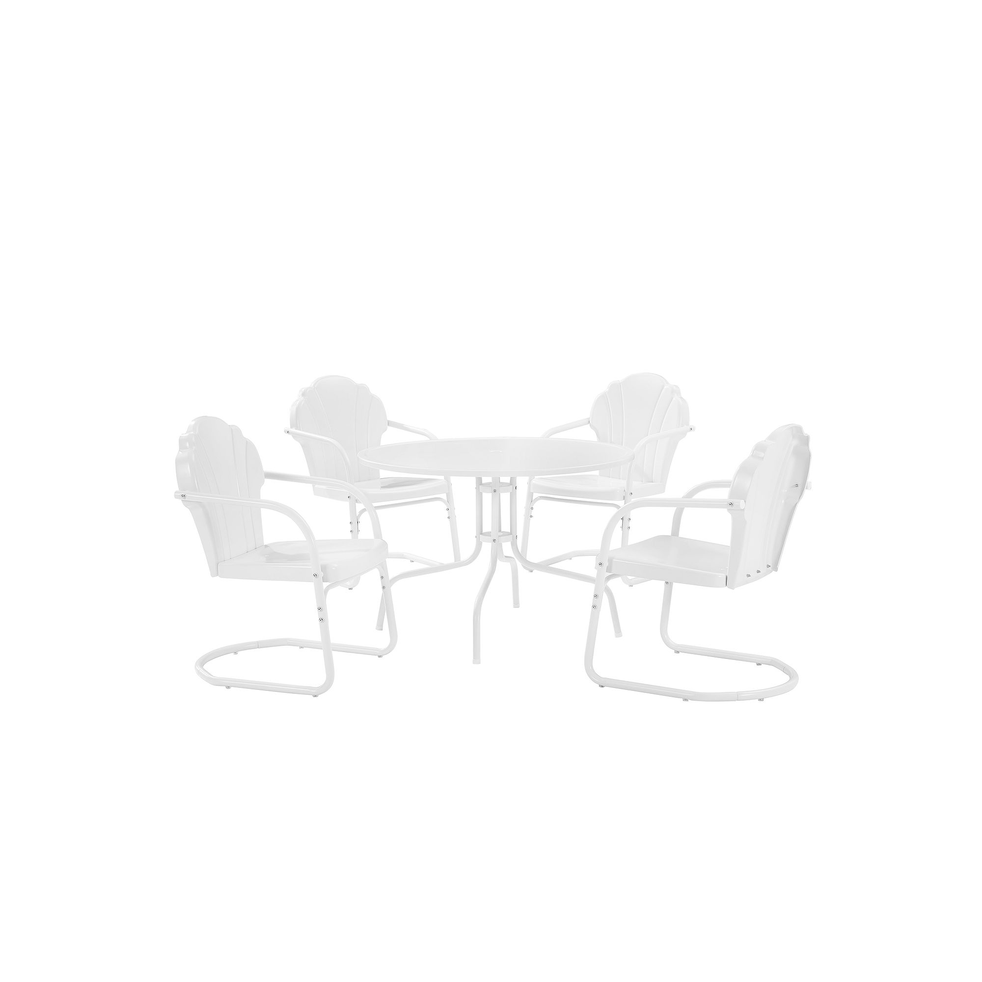 Crosley Tulip 5-Piece Outdoor Metal Dining Set, White Satin