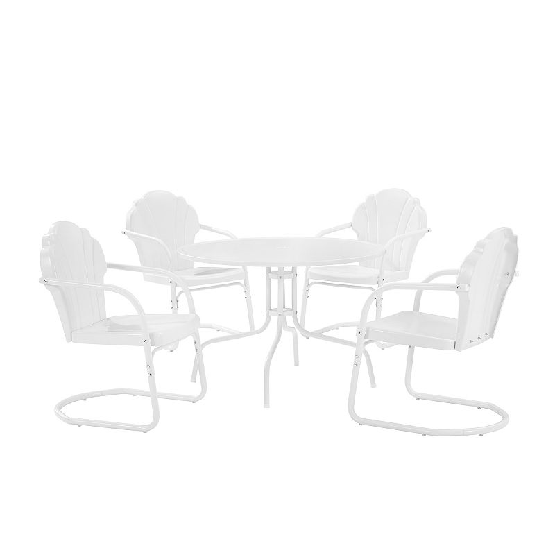 Crosley Tulip 5-Piece Outdoor Metal Dining Set, White