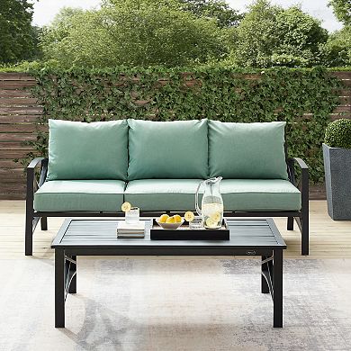 Crosley Kaplan 2-Piece Outdoor Metal Sofa & Coffee Table Set