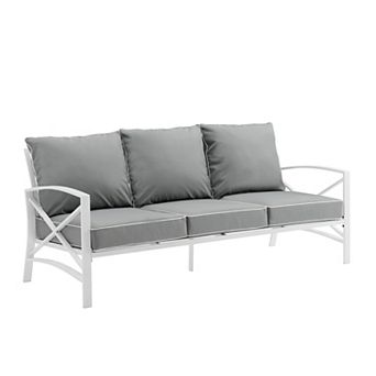 Crosley Kaplan Outdoor White Finish Metal Sofa