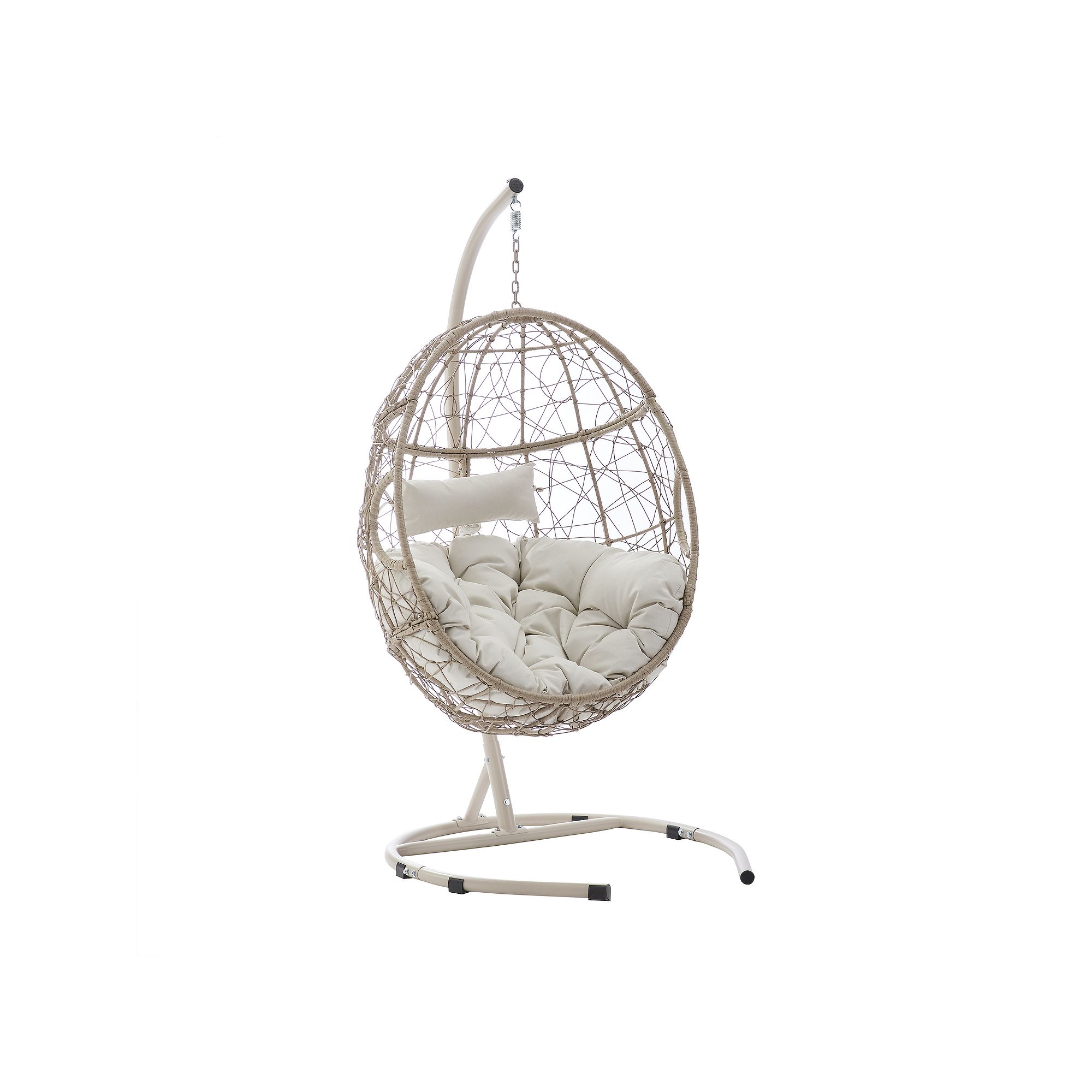 Crosley Cleo Indoor/Outdoor Hanging Wicker Egg Chair, Brown
