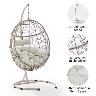 Crosley Cleo Indoor/Outdoor Hanging Wicker Egg Chair