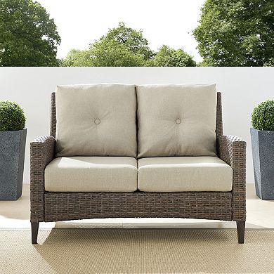 Crosley Rockport Outdoor Wicker High-Back Loveseat
