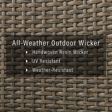 Crosley Rockport Outdoor Wicker High-Back Loveseat