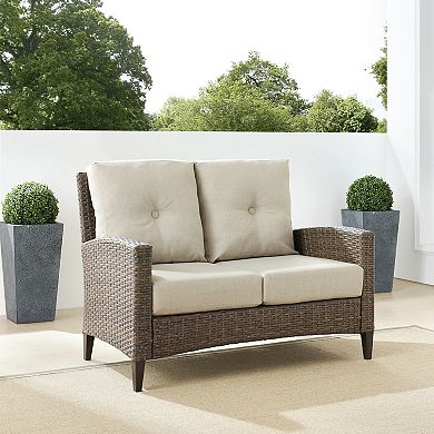 Crosley Rockport Outdoor Wicker High-Back Loveseat