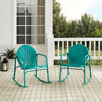 Crosley Griffith Outdoor 2-Piece Metal Rocking Chair Set