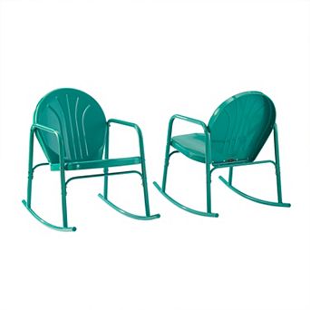 Crosley Griffith Outdoor 2 pc Metal Rocking Chair Set