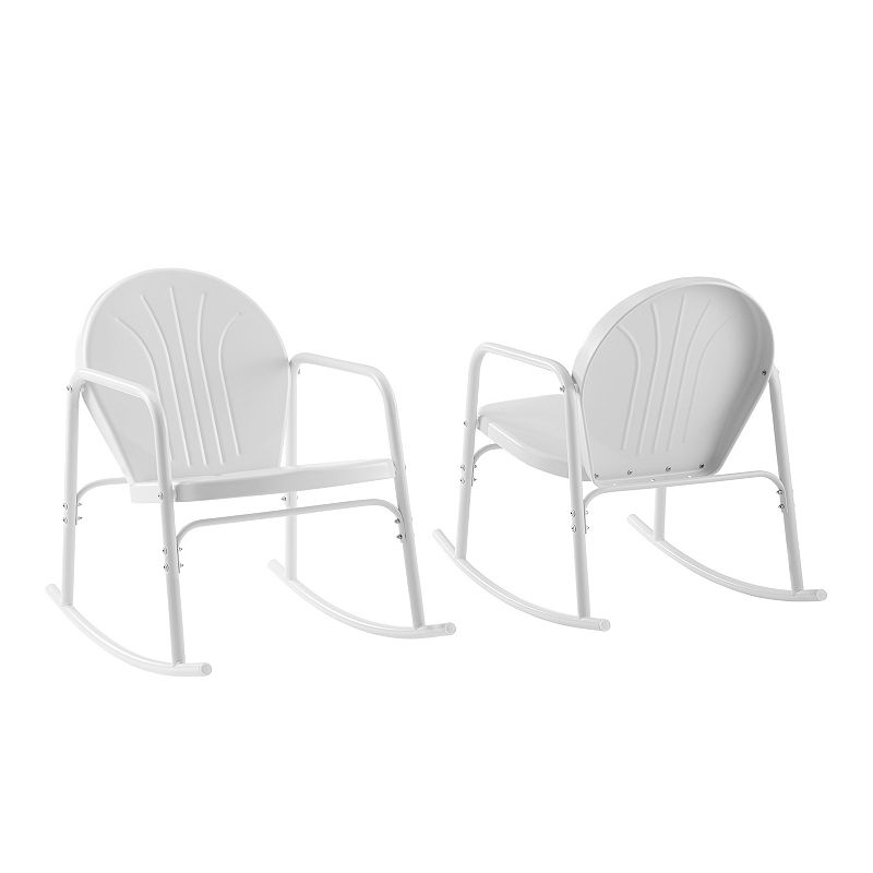 Crosley Griffith Outdoor 2-Piece Metal Rocking Chair Set, White