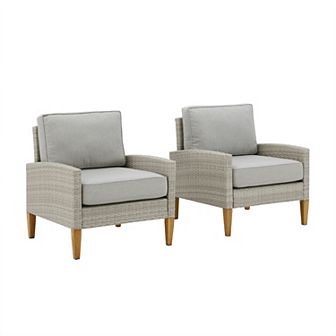 Crosley Capella Outdoor 2 pc Wicker Chair Set