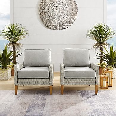 Crosley Capella Outdoor 2-Piece Wicker Chair Set