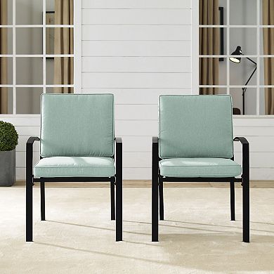 Crosley Kaplan 2-Piece Outdoor Metal Dining Chair Set