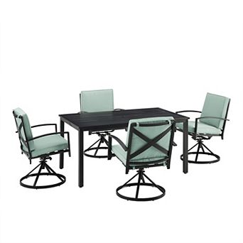 Crosley Kaplan 5 pc Swivel Chair Outdoor Metal Dining Set
