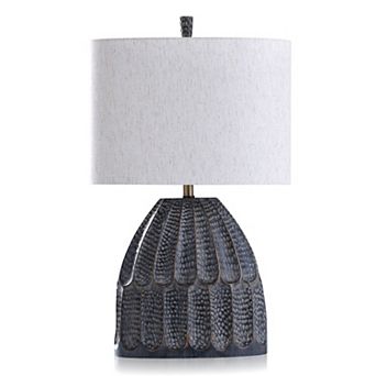Transitional Black Hammered Texture Moulded Table Lamp