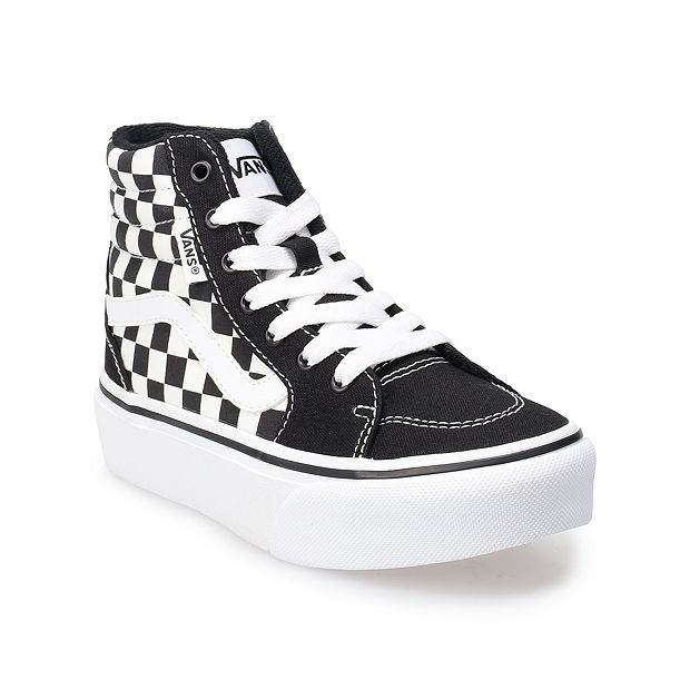 Vans Filmore Platform Kids Checkered High Top Shoes