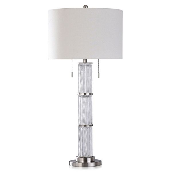 Brushed Steel Accent Table Lamp, Brushed Steel Glass Table Lamp