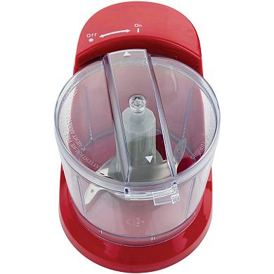 Brentwood MC-109R 1.5 Cup Kitchen Countertop Mini Food Chopper Processor, Red