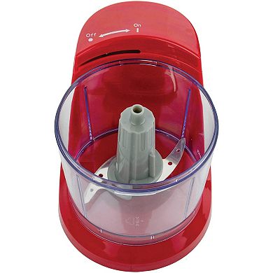 Brentwood MC-109R 1.5 Cup Kitchen Countertop Mini Food Chopper Processor, Red