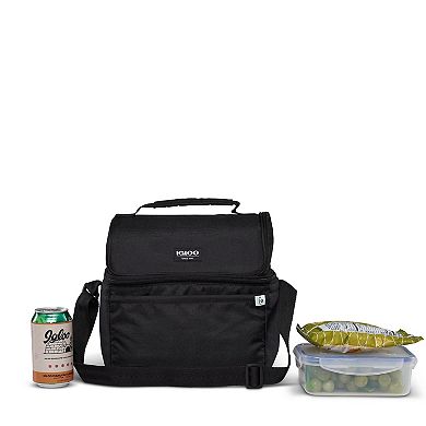 Igloo REPREVE 14 Can Portable Recycled Lunch Box Cooler with Strap, Black