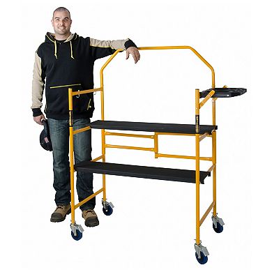 MetalTech Jobsite Series Portable 4 Foot Mobile Scaffolding with Locking Wheels