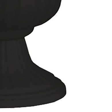 Southern Patio Large 14 In Outdoor Lightweight Resin Utopian Urn Planter, Black