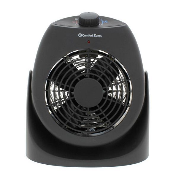 Comfort Zone Portable 1500w Electric Space Heater Personal Fan Dual Unit Black