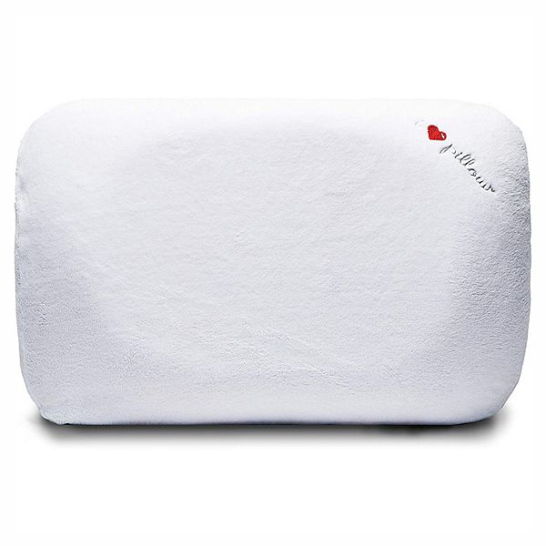 King Sized I Love Pillow Ergonomic Contour Sleeping Pillow with Cover White 