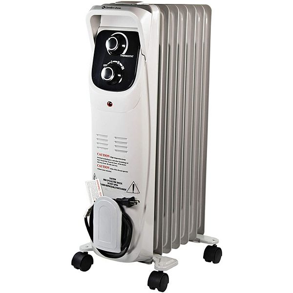 Comfort Zone Rolling Electric Silent Operation Oil Filled Home Radiator Heater