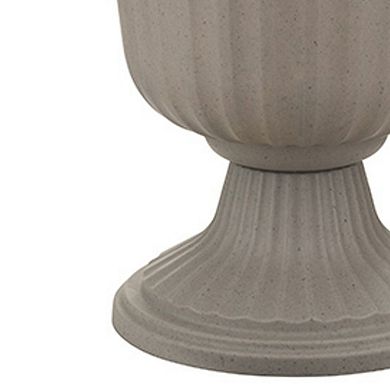 Southern Patio Large 14 In Outdoor Lightweight Resin Utopian Urn Planter, Stone