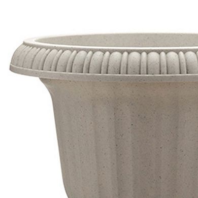 Southern Patio Large 14 In Outdoor Lightweight Resin Utopian Urn Planter, Stone