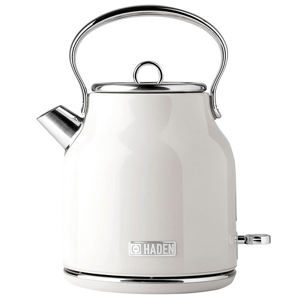 Retro Electric Kettle with Thermometer - White