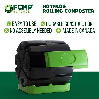 Fcmp Outdoor Hotfrog 37 Gallon Chamber Quick Curing Rolling Compost Tumbler Bin