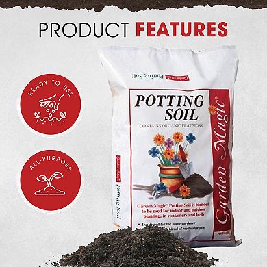 Michigan Peat 5720 Garden Magic General Purpose Potting Soil Mix, 20 Pound Bag