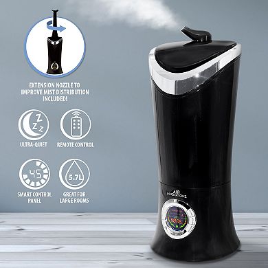 Air Innovations MH-701BA Ultrasonic Cool Mist Aromatherapy Humidifier, Black