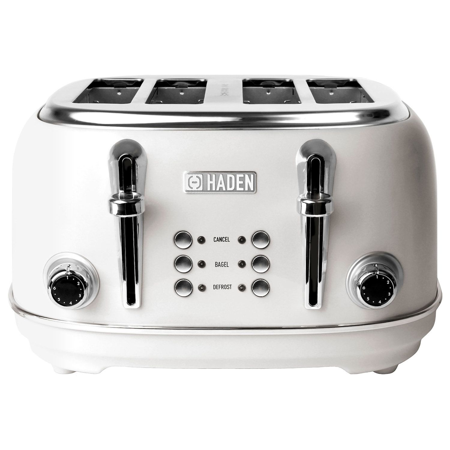 Kenmore 4 Slice Toaster, White Stainless Steel, Dual Controls, Extra Wide  Slots, Bagel and Defrost