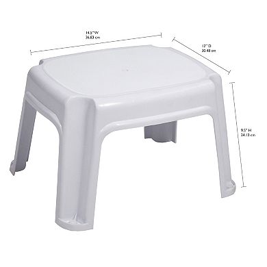 Gracious Living 9.5-inch Plastic 1 Step Portable Home & Kitchen Stool, White