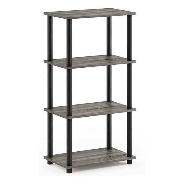 Furinno Turn-N-Tube 5 Tier Wide Wood Shoe Rack Shelf Organizer, French Oak  Grey