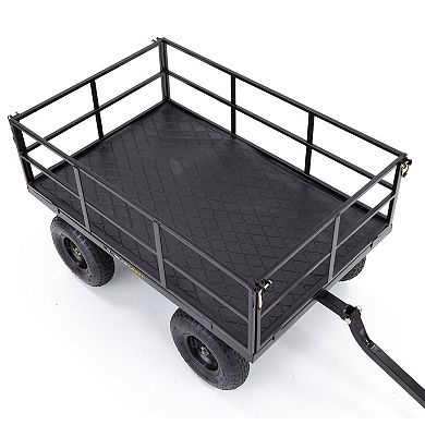 Gorilla Carts Steel Utility Cart, 9 Cubic Feet Garden Wagon With Removable Sides