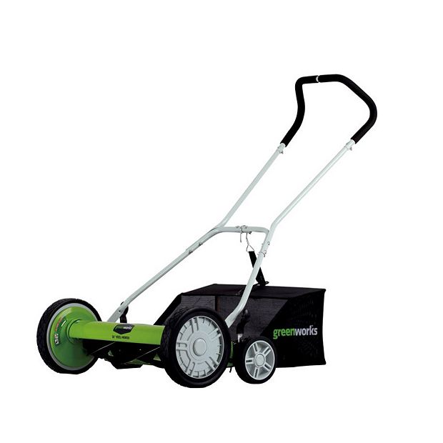 Greenworks Gas- Free 18 Reel Lawn Mower w/Grass Catcher (Refurbished)