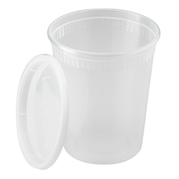 Karat 8 Oz Recyclable Polypropylene Deli Containers w/ Lids (Pack of 240)