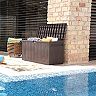 Ram Quality Products Outdoor Storage Deck Box Patio Furniture, 71 Gallon, Brown