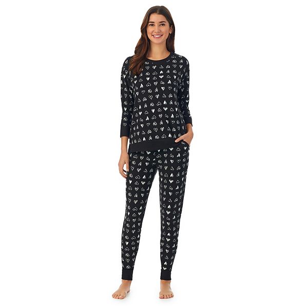 Women S Cuddl Duds® Sweater Knit 3 4 Sleeve Pajama Top And Banded Bottom Pajama Pants Sleep Set