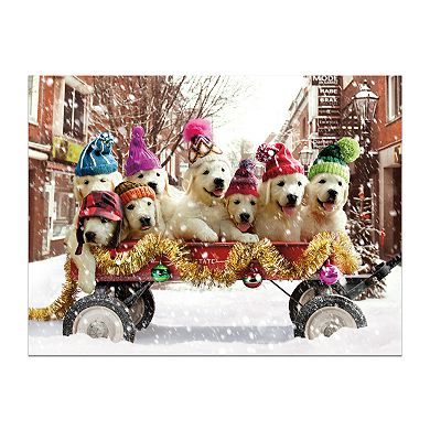 Puppies in a Wagon 500-Piece Jigsaw Puzzle