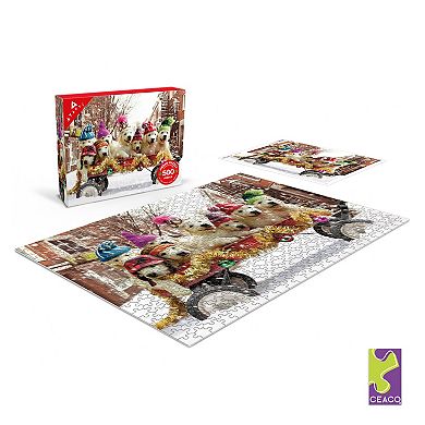 Puppies in a Wagon 500-Piece Jigsaw Puzzle