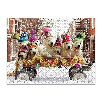 Puppies in a Wagon 500-Piece Jigsaw Puzzle