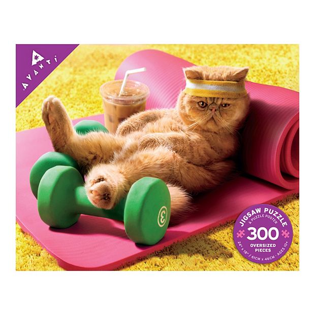 Fitness Cat 300-Piece Jigsaw Puzzle