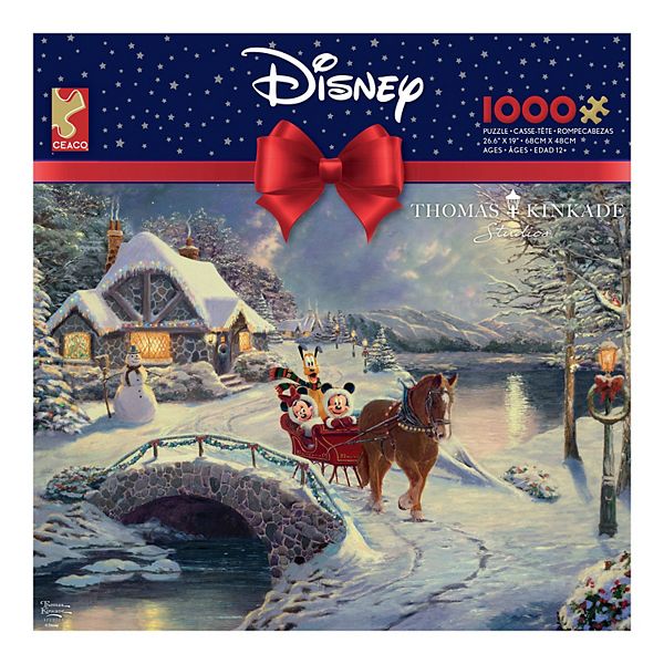 "Holiday Sleigh Ride" Disney Thomas Kinkade 1000Piece Jigsaw Puzzle