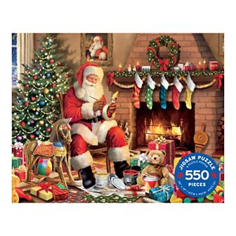 Santa by the Fireplace 550 pc Jigsaw Puzzle